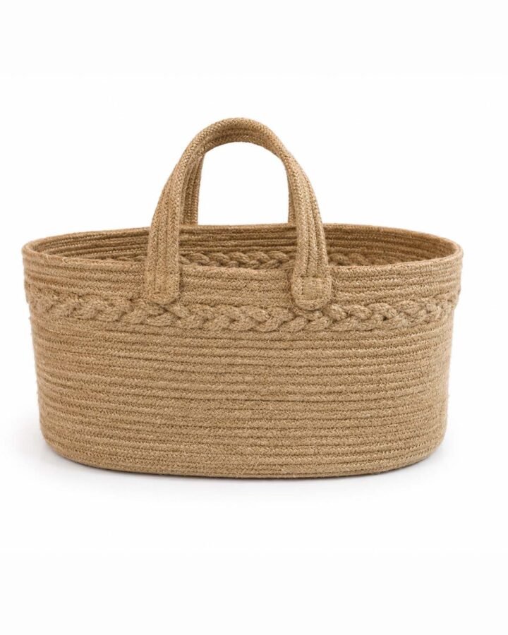 Handmade Jute Basket with Handles – Natural Home Storage & Organizer