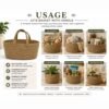 Handmade Jute Basket with Handles – Natural Home Storage & Organizer thumbnail 6