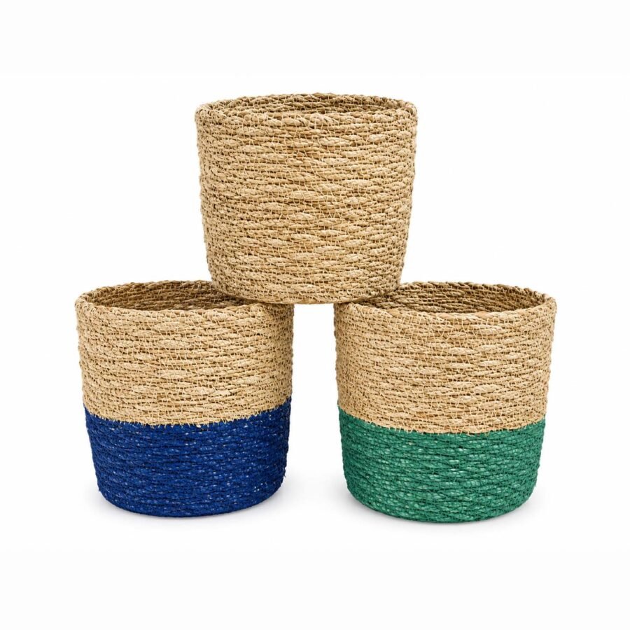 Sea Grass Flower Plant Basket – Handmade Natural Plant Pot & Home Decor Basket