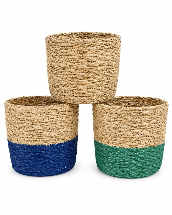 Sea Grass Flower Plant Basket – Handmade Natural Plant Pot & Home Decor Basket