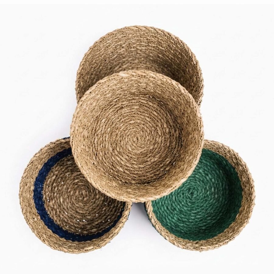 Sea Grass Flower Plant Basket – Handmade Natural Plant Pot & Home Decor Basket